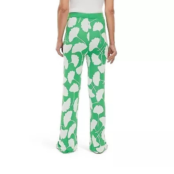 BRAND NEW | NWT | DVF x Target | Limited Edition Green Ginkgo Knit Flare Pants - Picture 2 of 4